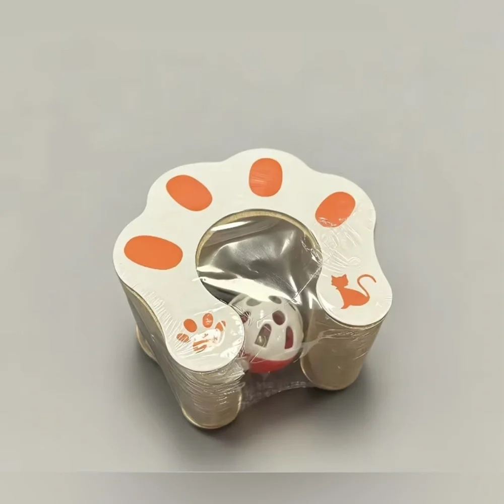 Cat Paw Shaped Scratcher Board Toy With Bell Ball